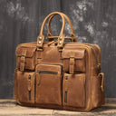 Stylish Vintage Large Capacity Leather Briefcase for Men