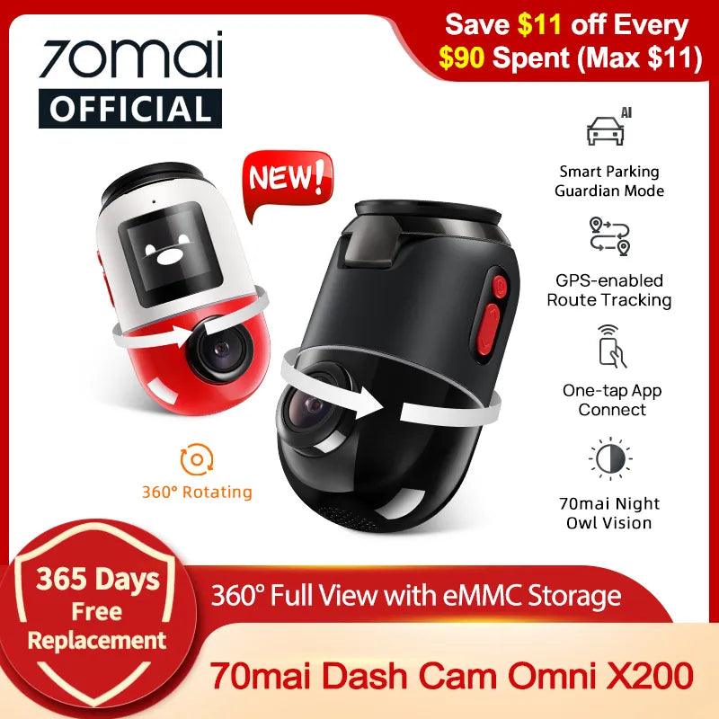 70mai Omni X Full View Dash Cam: Enhanced Night Vision & AI Safety  ourlum.com   