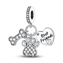 Dog Pet Charms 925 Silver Paw French Bulldog Beads Jewelry