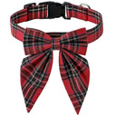 Cotton Christmas Snowflake Bow Dog Collar for Festive Holiday Style  ourlum.com Red Lattice S 2.0cmx40cm 