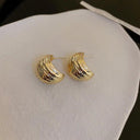 Chunky Vintage Gold Teardrop Earrings Elegant Steel Jewelry