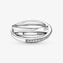 Original 925 Sterling Silver Crossover Love Ring Gift for Her