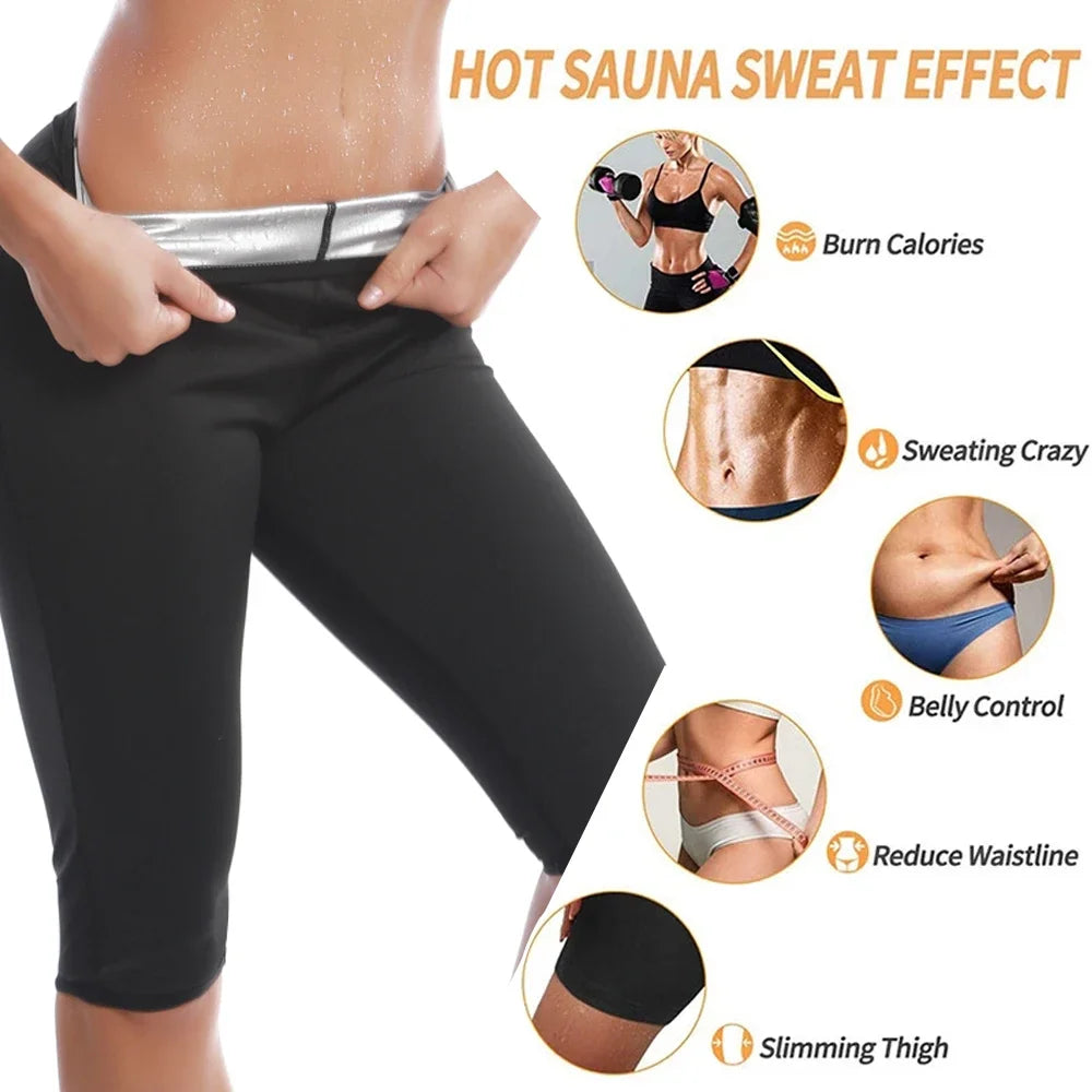 High Waist Sauna Compression Shorts for Women - Slimming Workout Shaper Thighs