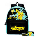 2PC Pikachu Cartoon Backpack Two-piece Pokemon Student School Bag Pencil Bag Elf Pokémon Lunch Bag Cartoon School Bag Mochila  ourlum.com 2PC-02  