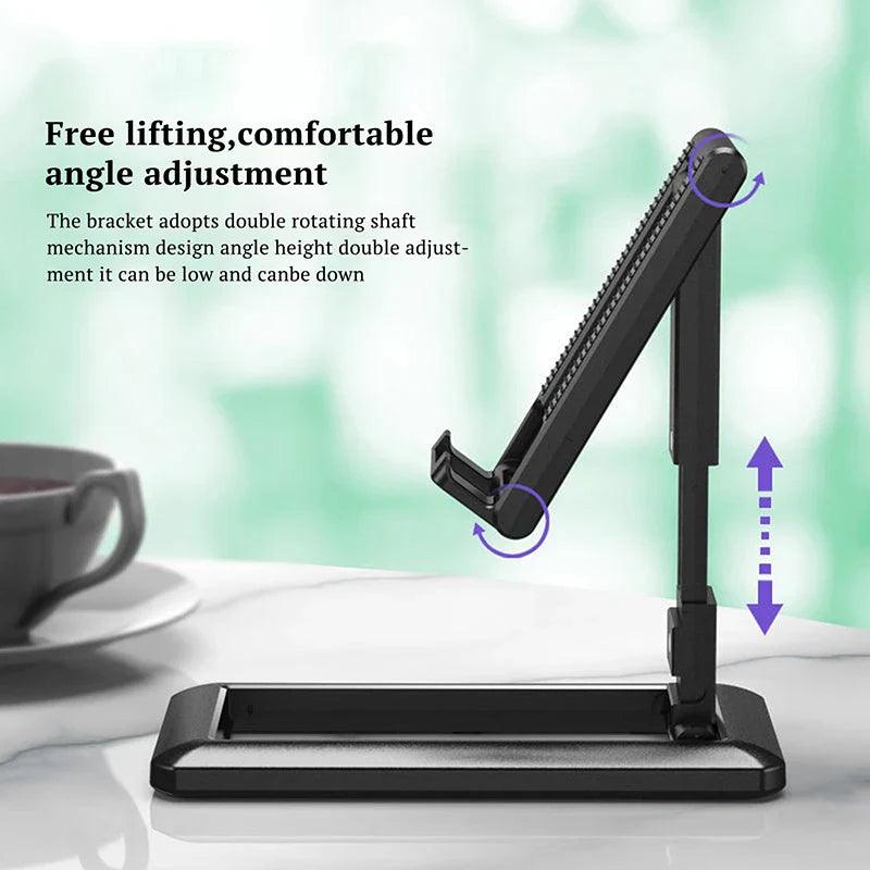 Foldable Phone Stand: Adjustable Holder for Tablets & Smartphones - Hands-Free Viewing & Ergonomic Design  ourlum.com   