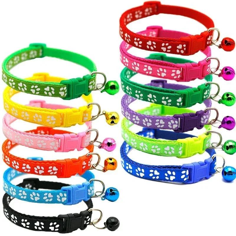 Colorful Cartoon Pet Collar with Bell - Adjustable Safety Necklace  ourlum.com   