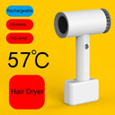 Wireless Hair Dryer Rechargeable Hot Cold Wind Travel Portable