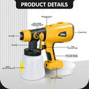 Cordless 800ML Electric Paint Sprayer for Dewalt 18V/20V