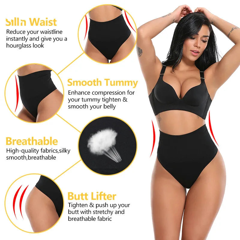 High Waist Thong Shaper for Women - Tummy Control, Butt Lifter Underwear