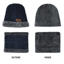 2022 Winter Men Women Thick Beanie Hat Set Wool Neck Scarf