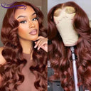 Luxe Reddish Brown Wavy Peruvian Human Hair Wig Women