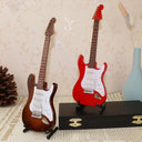 Wooden Musical Instruments Collection Decorative Ornaments Mini Electric Guitar Model Gifts