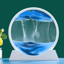 Deep Sea Sandscape Art: Mesmerizing Home Office Decor & Gift  ourlum.com White Base-Blue 12 inch 