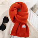 Women's Solid Color Wool Knitted Warm Thickened Scarf Gaiter