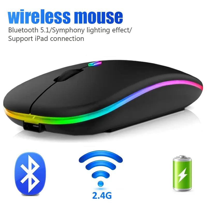 Wireless RGB Gaming Mouse: Enhanced Connectivity & Rechargeable  ourlum.com   