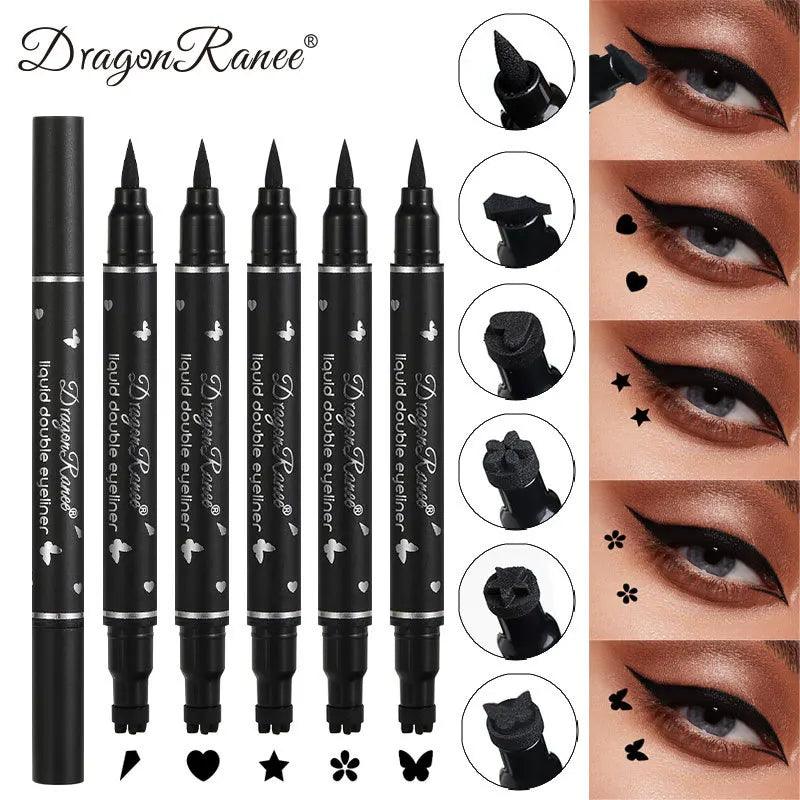 Butterfly Moon Stamp Eyeliner Duo: Quick Dry, Waterproof, Creative Makeup