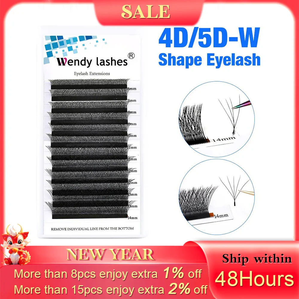 Wendy Lashes 6D Premium Mink Eyelash Extensions - W Shape Flutter for Captivating Eye Makeup