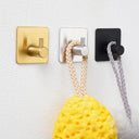 Adhesive Wall Hooks: Stylish Bathroom Coat Towel Hanger Organizer Shelf  ourlum.com   