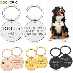 Custom Engraved Pet IDTag: Personalized Paw Print Dog Collar Accessory