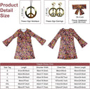 Hippie Disco Dress Set: Vintage Costume Accessories for Women