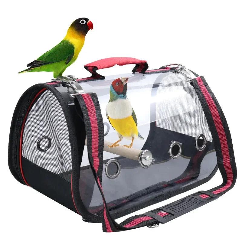 Bird Carrier Backpack Bag with Perch for Small Pets Travel - Transparent Design with Ventilation  ourlum.com   