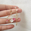 2023 Korean New Light Luxury Zircon Moon Star Earrings