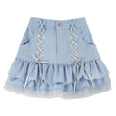 Kawaii Mini Skirt Elegant Lolita Lace Designer for Summer