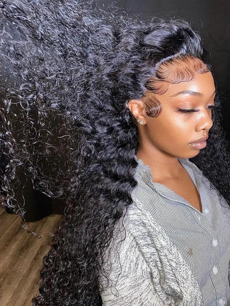 40 Inch Curly 13x4 Lace Front Human Hair Wig Brazilian Wigs For Women Deep Wave 13x6 HD Lace Frontal Wig Human Hair Pre Plucked ourlum.com