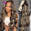 Blonde Highlight Body Wave Lace Front Wig 100% Remy Hair