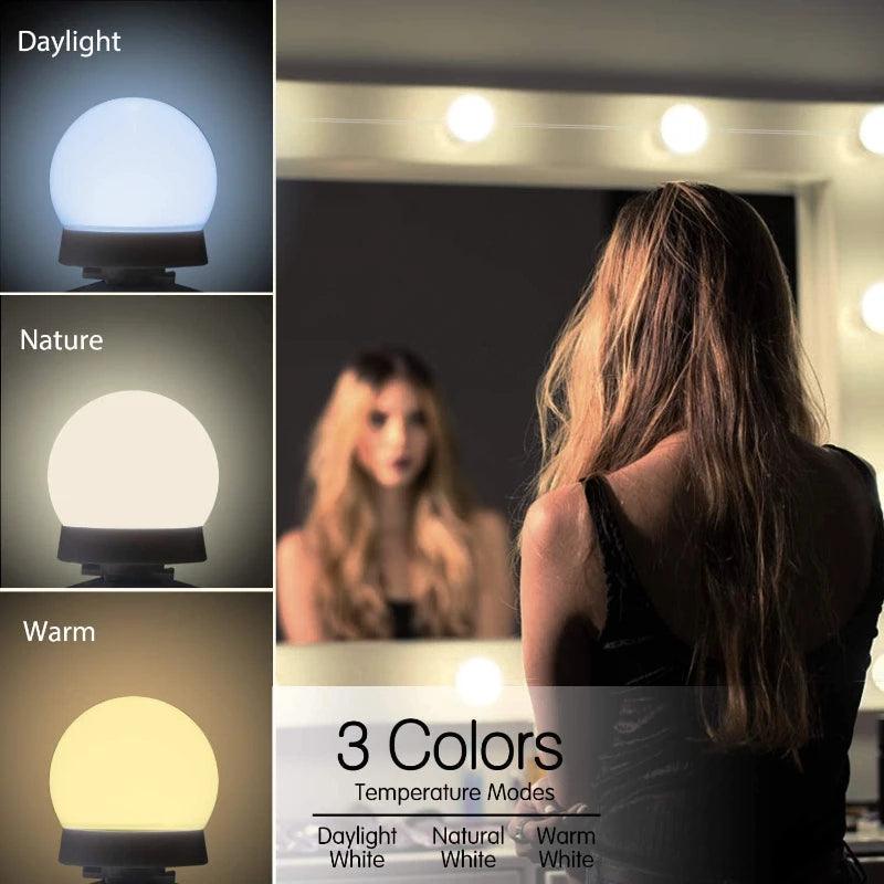 Vanity Mirror LED Lighting Kit with Dimmable Bulbs - USB Powered Makeup Light for Bathroom and Dressing Table  ourlum.com   