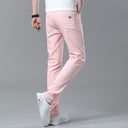 Men High Quality Pink Red Yellow Jeans Fashion Casual Classic Style Slim Fit Soft Trousers Male Brand Advanced Stretch Pants