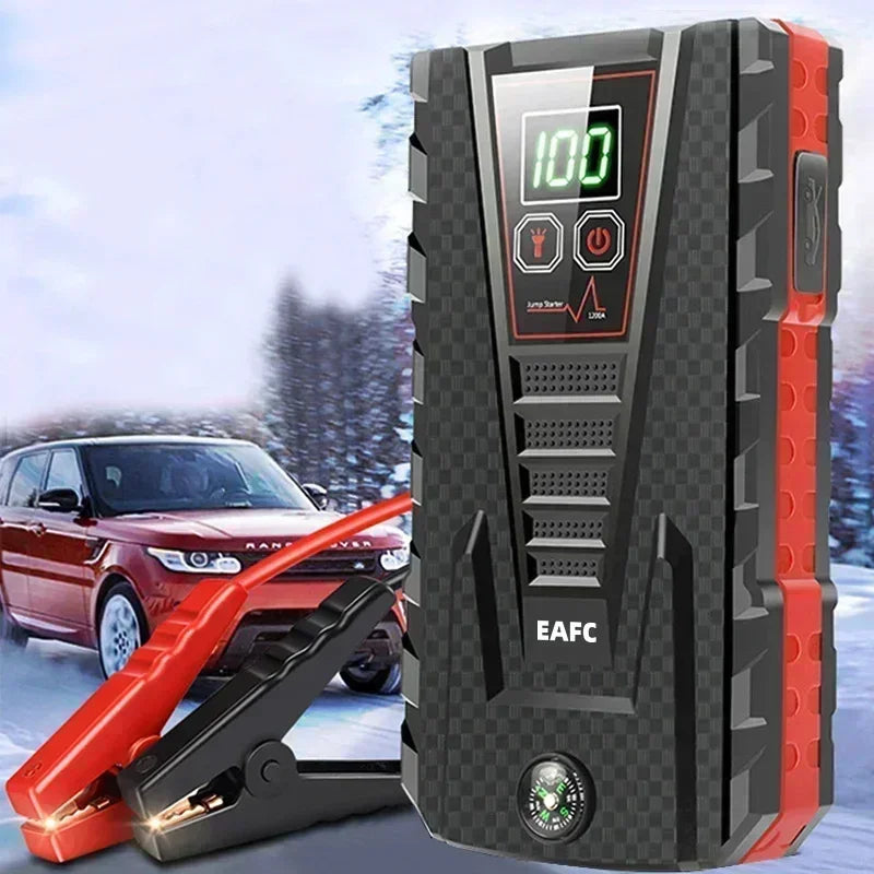 Multifunction Car Jump Starter 600-1200A 12V Emergency Starting Device Cables Portable Car Battery Booster Charger Power Bank