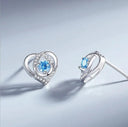 Starlight Elegance Silver Star Stud Earrings Dazzling Zircon Design