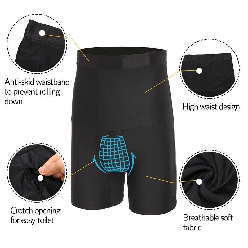 Men's Slimming Tummy Control Shorts - High Waist Compression Boxer Briefs