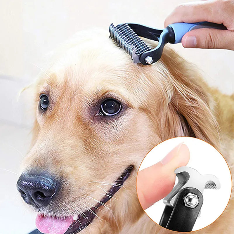 Professional Pet Grooming Brush for Cats & Dogs: Versatile Deshedding & Knot Cutter  ourlum.com   