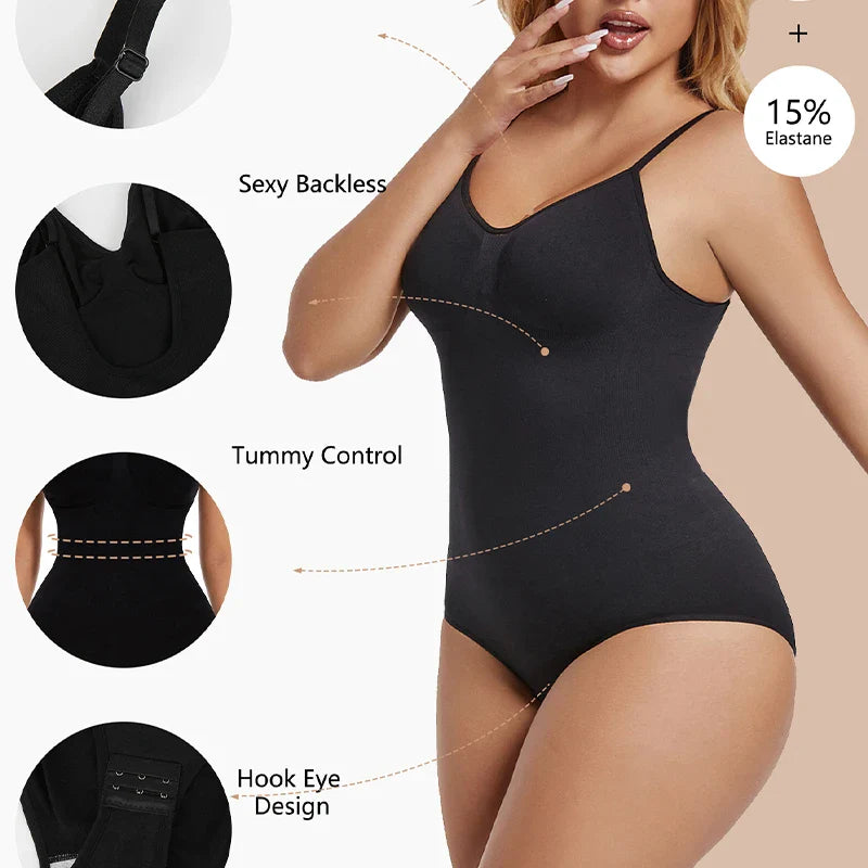 Backless Shapewear Bodysuit for Women – Seamless Tummy Control & Comfort