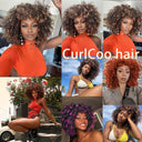 Afro Kinky Curly Wigs Ombre Heat Resistant Hair Cosplay