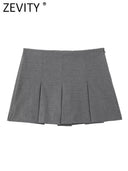 ZEVITY Women's Elegant High Waist Pleated Culottes Shorts  ourlum.com   