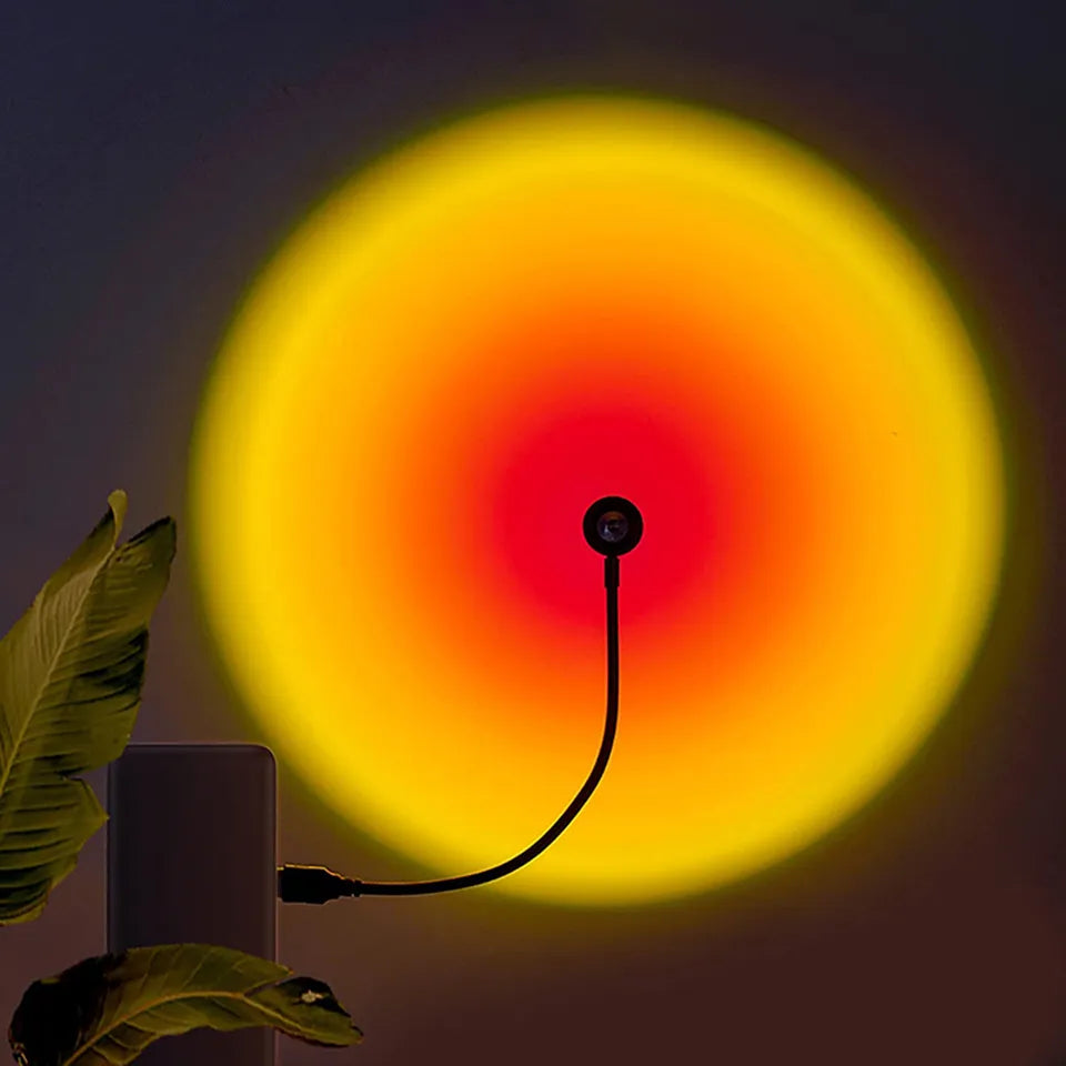 Sunset Lamp LED Rainbow Neon Night Light Projector: Vibrant USB Wall Lighting  ourlum.com   