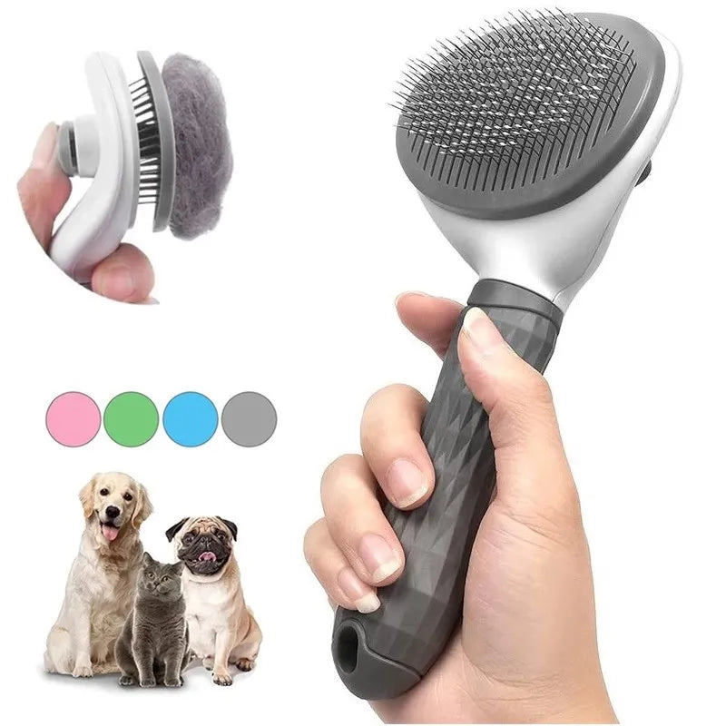 Pet Grooming Tool: Self-Cleaning Hair Remover Comb for Dogs & Cats  ourlum.com   