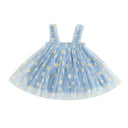 Ma&Baby Daisy Tulle Dress for Girls - Summer Party Beach Holiday Clothing  ourlum.com Sky blue 1-2Years 