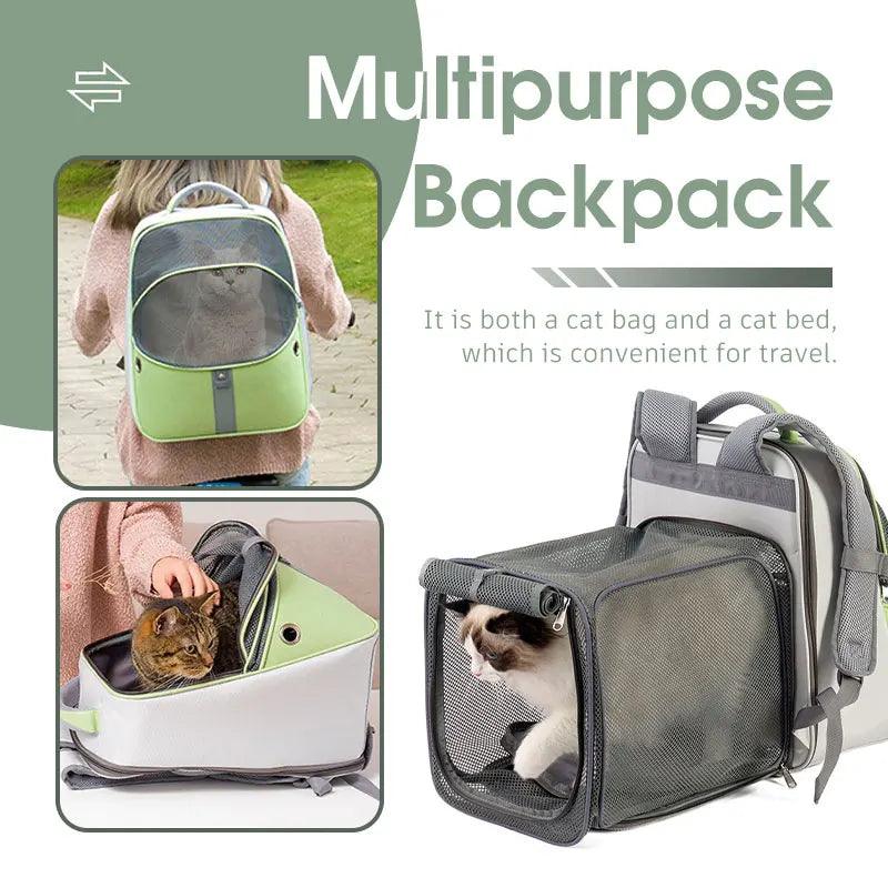 Pet Backpack: Expandable Escape-Proof Carrier for Cats and Small Animals  ourlum.com   