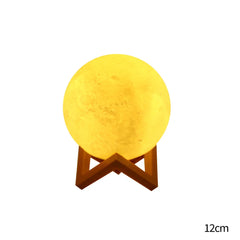 DIY Painting Moon Night Light for Kids 3D Printing Moon Lamp with Stand Battery Powered Table Lamp Bedroom Decor Christmas Gift