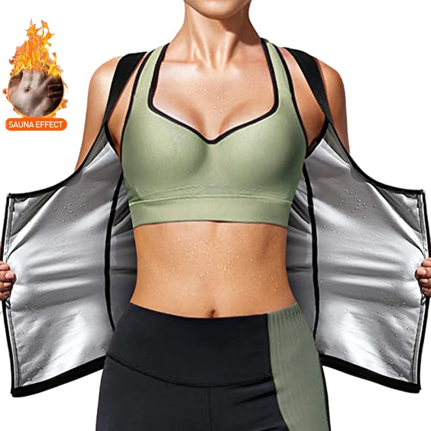 Thermo Sweat Shaper Vest for Women - Slimming Waist Trainer & Gym Top