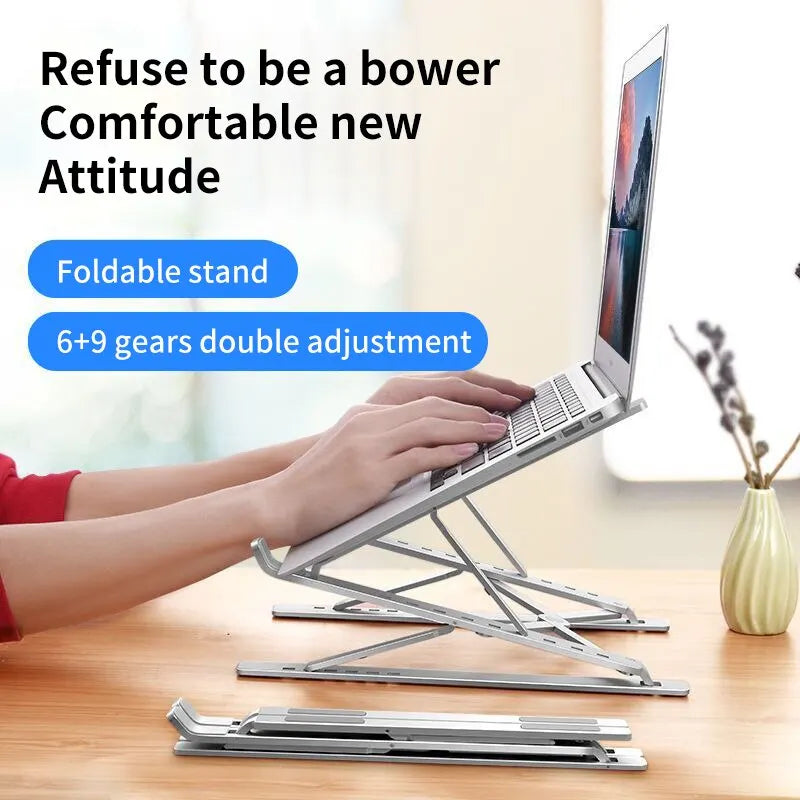 Macbook Adjustable Aluminum Laptop Stand: Enhanced Heat Dissipation & Ergonomic Design  ourlum.com   