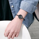 Gold Bangle Bracelet Watch for Women by YIKAZE: Retro Stainless Steel Quartz Wristwatch with Fashionable Design  ourlum.com Roma Black-black  