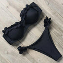 Bandeau Bikini Swimwear Women Sexy Thong Ruffle Set 2021