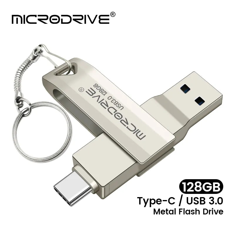 High-Speed USB-C Metal Memory Stick: Secure Data Transfers  ourlum.com Silver 64GB 