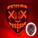 Halloween LED Purge Neon Light Up Mask With LED Gloves