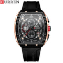 Curren 8442 Men's Luxury Chronograph Quartz Watch Casual Date Wristwatch with Silicone Band